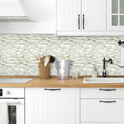 STICKGOO Thicker Design Peel and Stick Tile Backsplash, 12”×12”Stick on Backsplash for Kitchen, Self Adhesive Tile for Kitchen Backsplash and Bathroom(10 Sheets, Faux Calacatta Marble)