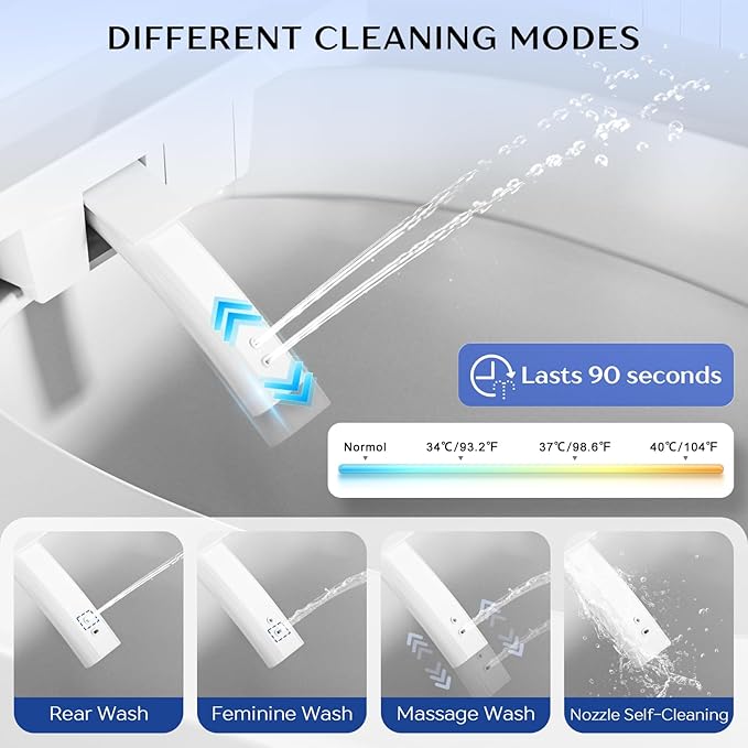 Smart Toilet, One Piece Toilet, Smart Toilet with Bidet Built In LED Display, Foot Sensor, Heated Bidet Seat, Blackout Flush, Warm Water and Dryer