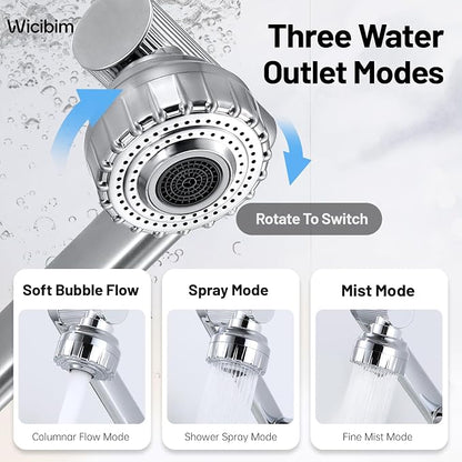 Wicibim Chrome Bathroom Sink Faucet, Stainless Steel 1080° Rotatable, Single Handle, 1 or 3 Hole, 2 Water Outlet Modes with Hot and Cold Hoses,Swivel Faucet