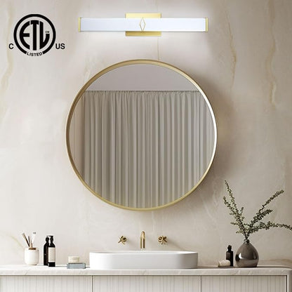 24 Inch Bathroom Vanity Light 2500LM, 5700K Daylight White Modern Bathroom Light Dimmable, AC 120V 25W Gold LED Vanity Lighting Fixtures Wall Sconce ETL Certified, 1Pack