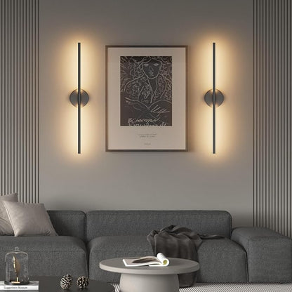 28In Black Wall Sconce Set of Two Hardwired 3000K LED Modern Wall Light Fixture 360° Rotatable for Living Room Hallway Bedroom(2 Pack)
