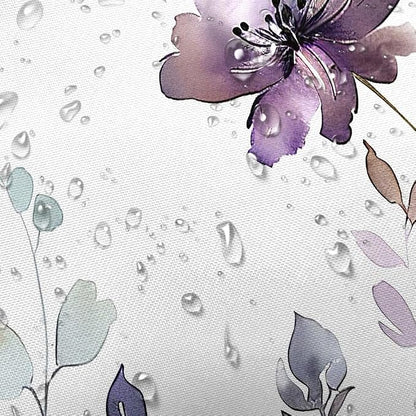 Sanzugh Purple Floral Shower Curtain, Cute Boho Watercolor Flower Wildflower Leaves Butterfly White Fabric Shower Curtains Set for Bathroom Decorative with Hooks 72 X 78 inch Spring Bath Decor