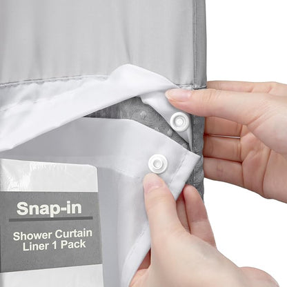 Snap-in Fabric Replacement Liner 71" W x 61" L, for 72" W x 81" L No Hook Shower Curtain