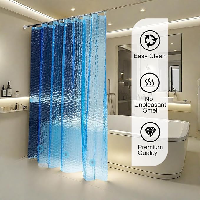 Shower Curtain Liner, 2 Pack 100% Waterproof Eva Shower Curtains with 3 Duty Heavy Bottom Magnets and 12 Rust Proof Grommets, 72x72 Weighted Shower Liner for Shower Stall, Bathtubs