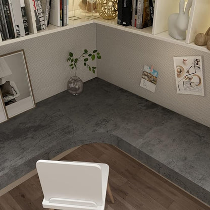 3yecao 16"×197" Extra Thick Dark Blue Grey Concrete Wallpaper Peel and Stick Waterproof Gray Concrete Contact Paper Vinyl Wrap 3d Faux Adhesive Cement Tile Sticker for Kitchen Island Bedroom Gym Walls