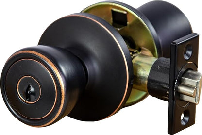 Design House 728709 Terrace 6-Way Universal Keyed Entry Door Knob Oil Rubbed Bronze