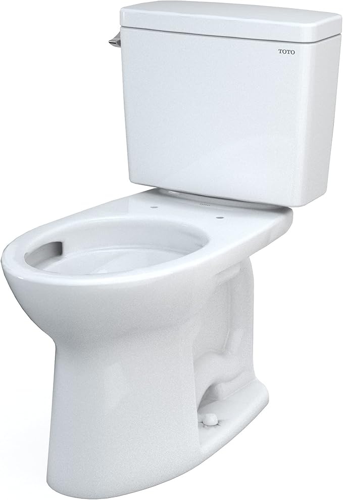 TOTO Drake Two-Piece Elongated 1.6 GPF TORNADO FLUSH Toilet with CEFIONTECT, Cotton White - CST776CSG#01