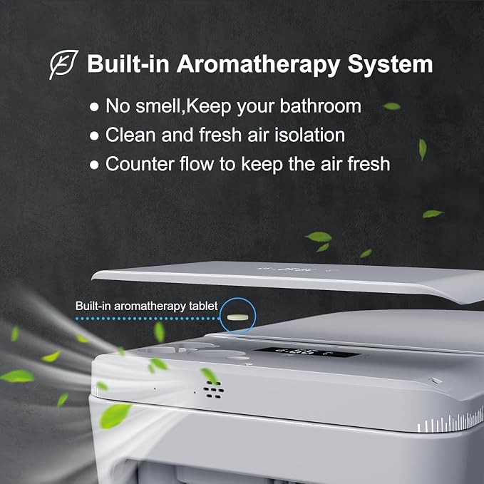 TDH Smart Toilet,Heated Toilet Bidet with Warm Water Auto Flushing Sprayer & Dryer,Modern Toilets for Bathroom Foot Sensor,Night Light LED Display