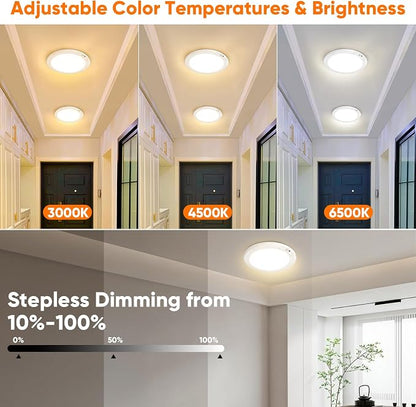Rechargeable Motion Sensor Ceiling Light, Battery Operated Closet Light | Wireless Battery Powered LED Shower Light, Magnetic Cordless Ceiling Light with Remote, Overhead Lamp for Pantry Shed, 6-Pack