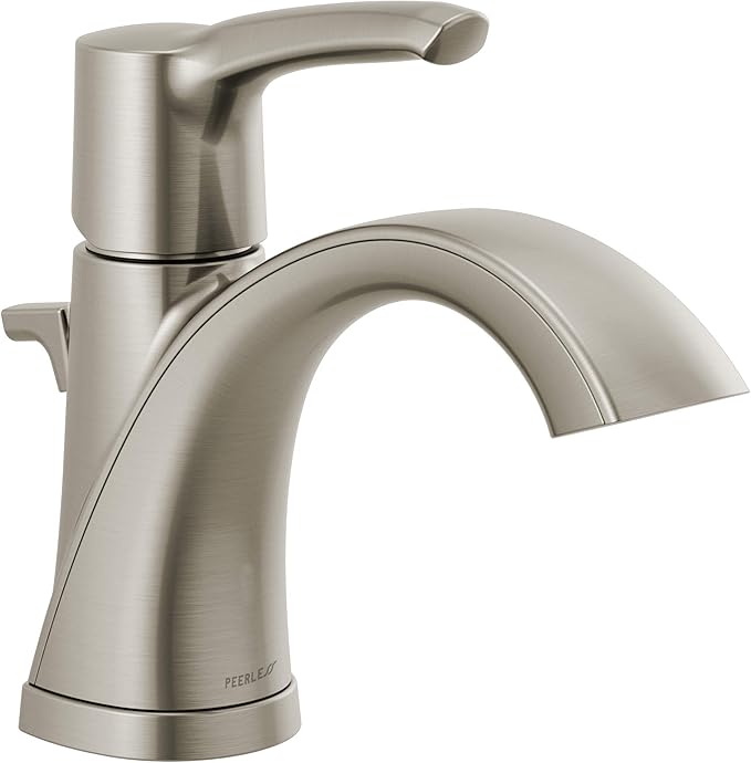 Peerless P1535LF-BN Parkwood Handle Lavatory Faucet Single Hole, Brushed Nickel