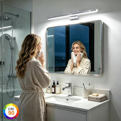 IZORRO Modern Bathroom Vanity Light 40 inch, Rotatable, 32W Dimmable Led Bathroom Light Fixture Over Mirror, Chrome Vanity Light Bar (Cool White 6000K)