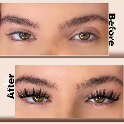 JMS&JMS Spikes Lash Clusters, Anime Eyelashes, Invisible Band Lash Clusters | C Curl 8-18Mix Natural Wispy Eyelashes Manga Cluster Eyelash Extensions for Beginner