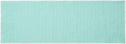 TYUU Waffle Runner Rug Bathroom, Long Boho Bath Mat, 60x24 Aqua Blue | Super Absorbent Quick Dry Bath Rug, Non-Slip Backing, Soft Waffle Washable Farmhouse Bathroom Mats, Tub, Shower & Home Decor