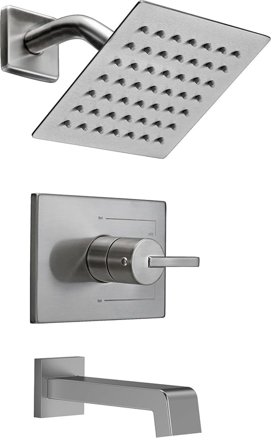 Tub Shower Faucet Set with 6 Inch Brushed Nickel Shower Head & Tub Faucet | Bathtub Shower System,shower faucet set,shower set, Tub Faucet Set,shower faucet,Brushed Nickel Shower Faucet Set