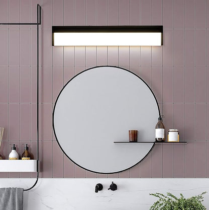 LED Bathroom Vanity Light Fixture Over Mirror 24.4 inch Modern Rectangle Black Matte Metal Lighting Bar 4000K Daylight Wall Sconce (Black)