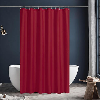 N&Y HOME Fabric Shower Curtain or Liner with Magnets, Red | Hotel Quality, Washable, Water Repellent, Cloth Shower Curtain with Grommets for Bathroom, Standard Size