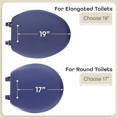 Soft Standard Vinyl Toilet Seat, Navy, 17 in | Toilet-Seat Construction: Contoured Seat Profile and Durable Finish Create a Polished Fixture Update.
