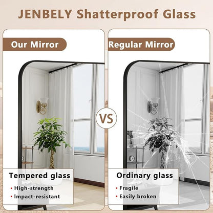 Matte Black Mirror, 30"x36" Rectangle Bathroom Mirror, Metal Frame Rectangle Corner Vanity Mirror, Wall Mounted Mirror for Modern, Living Room, Bedroom, Horizontal Or Vertical