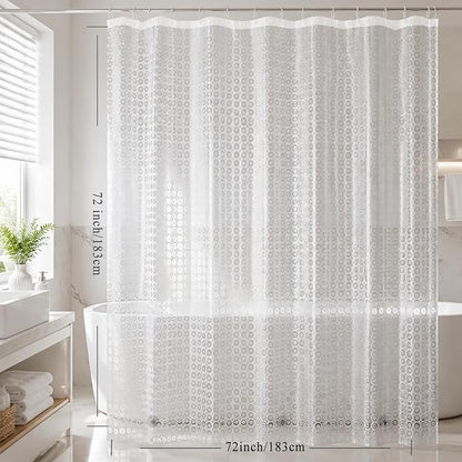 Shower Curtain Liner, 100% Waterproof Peva Shower Curtains with 3 Duty Heavy Bottom Magnets and 12 Rust Proof Grommets, 72x72 Weighted Shower Liner for Shower Stall, Bathtubs