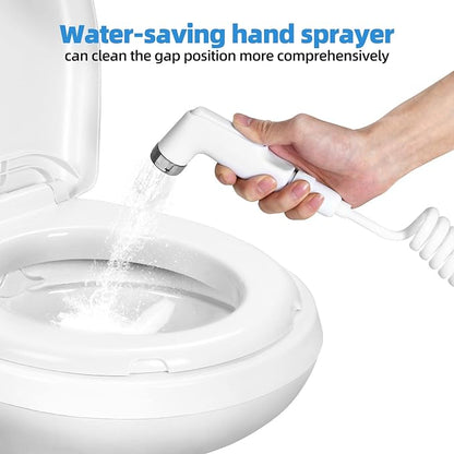 YITAHOME RV Toilet with Pedal Flush | High Profile Gravity Flush Toilet with Hand Sprayer for Motorhome Caravan Car Travel
