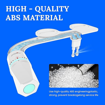 Ultra-Slim Dual-Nozzle Bidet Attachment - Adjustable Cold Water Pressure, Stainless Steel, Hygiene Upgrade,Non-Electric Bidet，Fluorescent White (Fluorescent White)