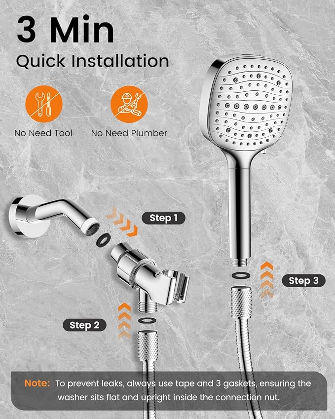 Filtered Shower Head with Handheld, High Pressure 7 Mode, Anti-clog Nozzles, Built-in Power Wash to Clean Tub, Handheld Shower Head with Filters for Hard Water, Remove Chlorine - Reduce Dry Itchy Skin