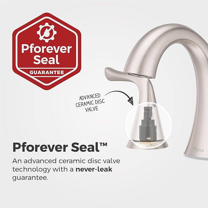 Pfister Willa Bathroom Sink Faucet, 8-Inch Widespread, 2-Handle, 3-Hole, NSF Certified, Spot Defense Brushed Nickel Finish, LF049MALGS