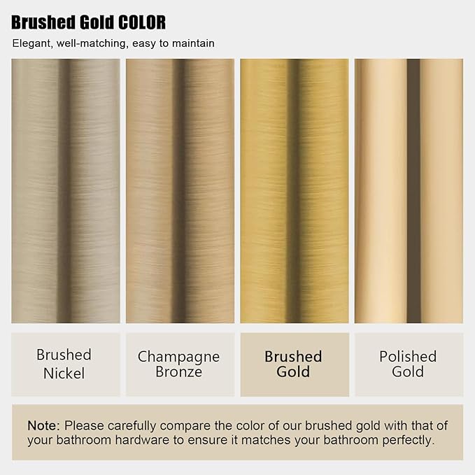 Iriber Brushed Gold Ceiling Mount Rain Shower System with 12 Inch Shower Head and Handheld Bathroom Golden Shower Set Contain Shower Faucet Mixer Trim Kit (Valve Cartridge Included)