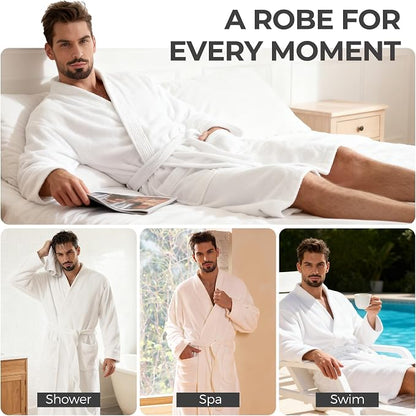 PJGGZ Towel Robe for Men - Ultra-Absorbent Soft Quick Dry Towel Bathrobe Kimono for Shower, Spa & Hotel