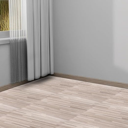 5 Sheet Vinyl Flooring 12x12 Peel and Stick Floor Tile Waterproof Clearance Vinyl Floor Tiles Striated Wood Self Adhesive Floor Tiles Sticky Laminate Flooring for Bathroom Kitchen Basement RV