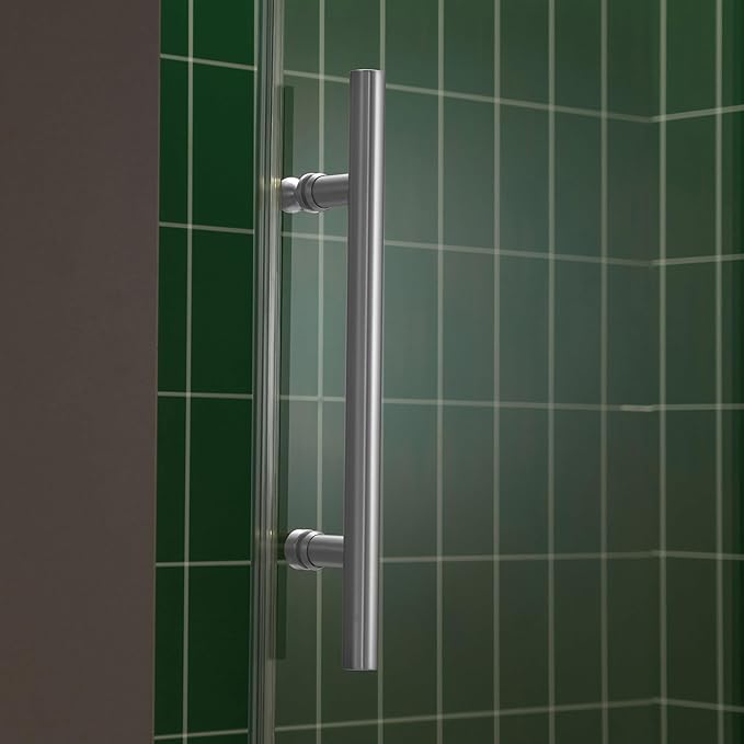 Woodbridge 57.5-60" W x 80" H Frameless Single Sliding Soft-Close Shower Door with Tempered Glass & Explosion Proof Film in Chrome Finish