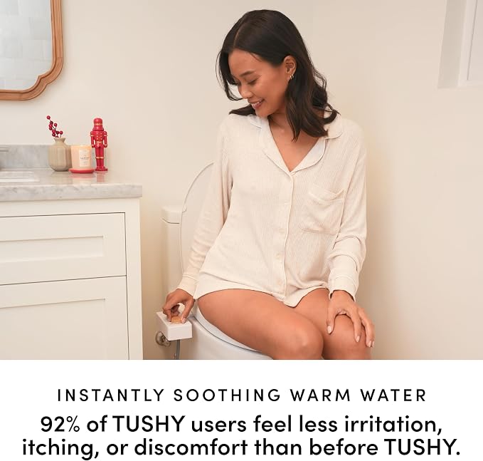 TUSHY Spa 3.0 Cool to Warm Water Bidet Attachment, Noir/Gold | Universal Fit, Easy Install, Self-Cleaning, Adjustable Pressure and Angle Control, Sink Access Required Within 6 Feet