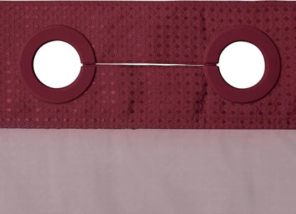 River Dream Waffle No Hook Shower Curtain with Liner,Red Rio,71x74 | Dotted Waffle,Snap-in Liner,Heavy Duty,Quick Dry,Mesh Top Window,With Bottom Magnets,Hotel-Grade,Washable,Standard Size