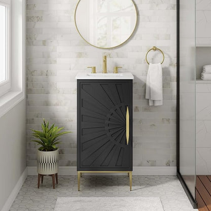 Modway Awaken Bathroom Vanity Cabinet, 18", White Black