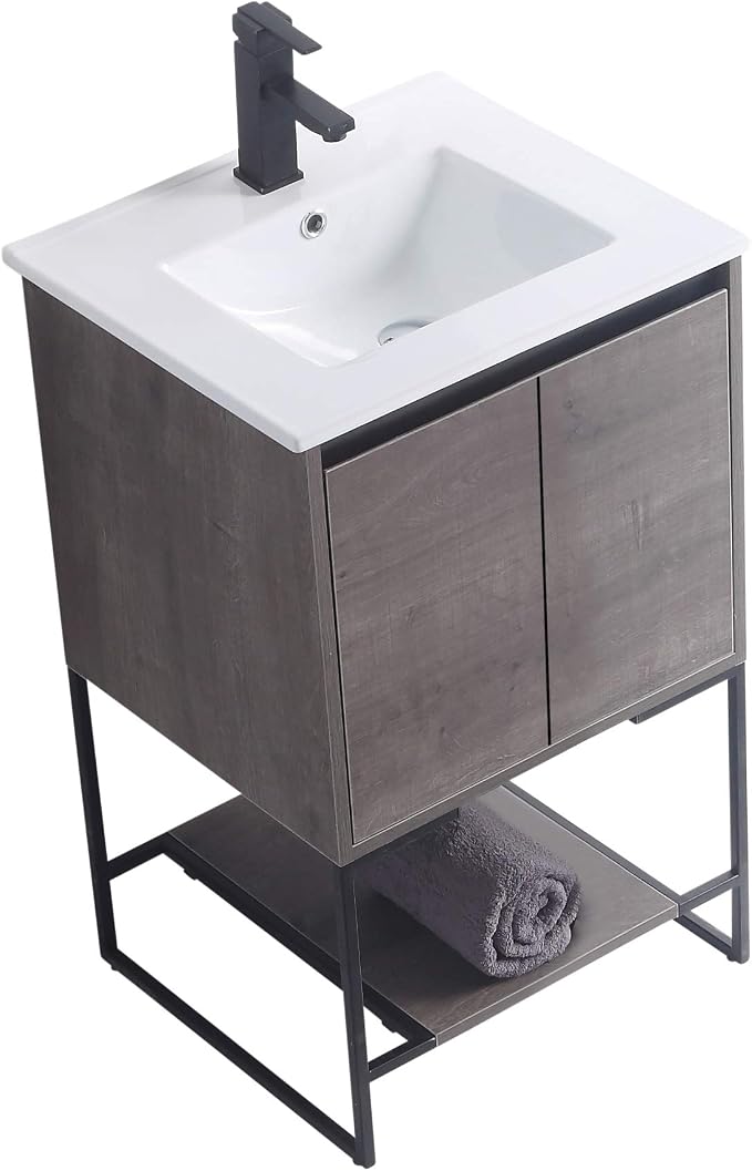20 Inch Bathroom Vanity with Sink - Modern Knob Free Design, Elegant Space-Saving Solution for Your Bathroom - Durable, Bathroom Vanities for a Contemporary Look - Urbania Collection