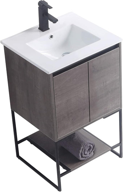 20 Inch Bathroom Vanity with Sink - Modern Knob Free Design, Elegant Space-Saving Solution for Your Bathroom - Durable, Bathroom Vanities for a Contemporary Look - Urbania Collection