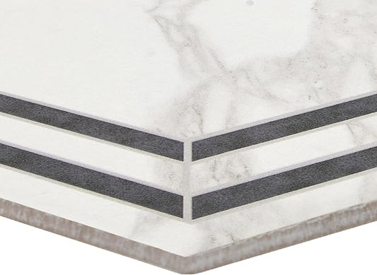 Daltile Perpetuo 8" Glazed Porcelain Hexagon Decorative Accent Wall Tile in Matte Bridal (25 pieces per carton) (9.37 swft per carton)