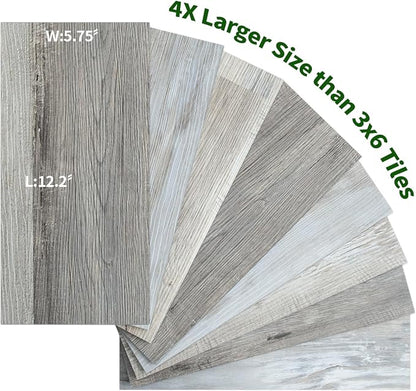 AULIGET 20-Piece Peel and Stick Backsplash Wall Tiles, 6" x 12" Vintage Wood PVC Faux Stone Stick on Tiles for Backsplash Kitchen