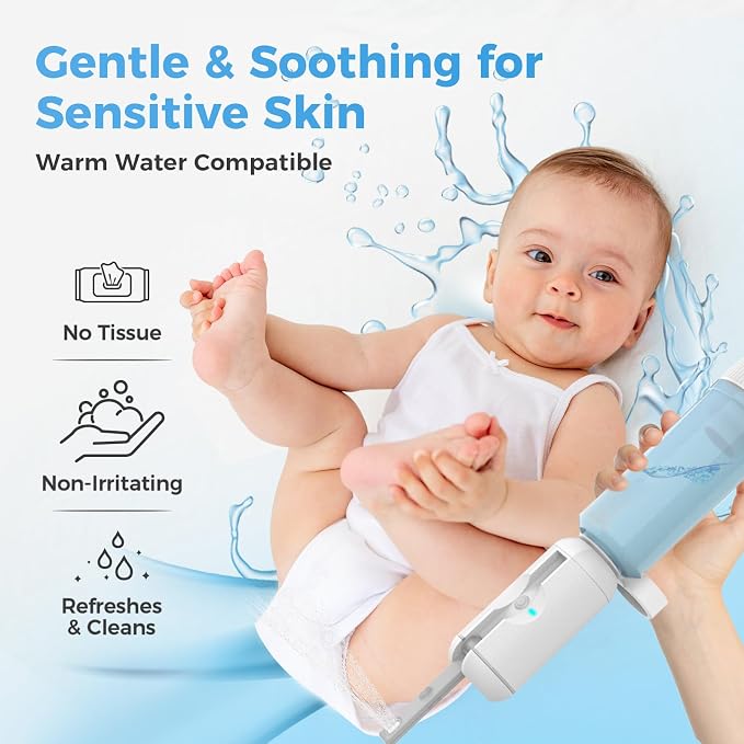 HEYAXA Portable Bidet with High Pressure, Rechargeable Travel Bidet | IPX7 Waterproof, Rechargeable High Pressure Travel Bidet Sprayer for Women, Men, Baby and Hemorrhoid Relief