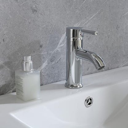 wonline 36" Wall Mounted Bathroom Vanity Set Two Drawers Storage Cabinet with Ceramic Vessel Sink Combo Chrome Faucet White