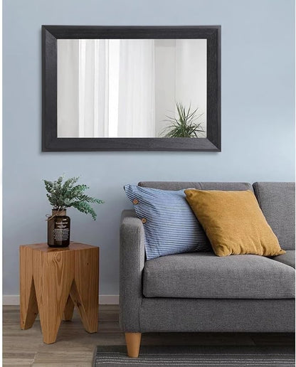 AAZZKANG Black Mirrors for Wall Rectangle Wood Framed Large 28"x20" Decorative Wall Mirror for Bedroom Bathroom Living Room Dressing Room Entryway