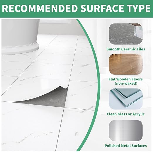 20-Pack Peel & Stick Floor Tiles 12 x 12 inch Vinyl Floor Self Adhesive Waterproof Flooring Planks DIY for Bathroom, Kitchen, Living Room, RV, Cover 20 Sq. Ft, White Vein Marble