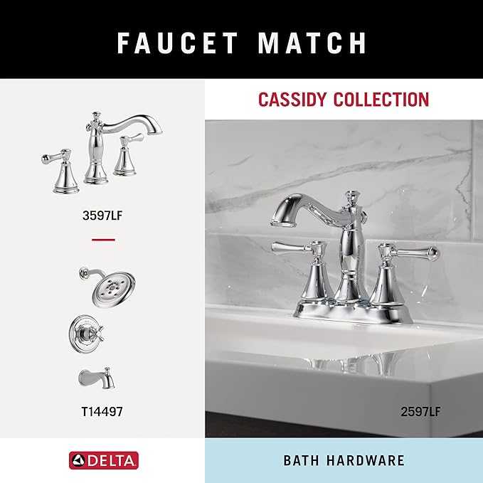 Delta Cassidy (1-Pack) Hand Towel Holder Polished Chrome Towel Racks for Bathroom Wall Square Towel Ring Holder for Bath Towel Hanger for Kitchen, Bathroom Accessories 79746