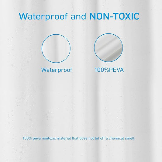 EHZNZIE Shower Curtain Liner Light Weight PEVA, Shower Liner 36x72 Inches, Waterproof, No Chemical Smell with 12 Rust Proof Metal Grommets for Bathroom Shower Curtain, Frosted