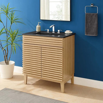 Modway Render 30" Bathroom Vanity with Sink in Oak Black
