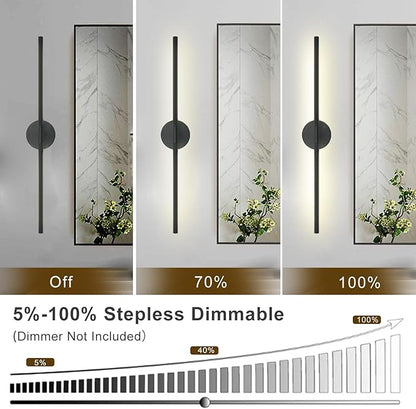 Matte Black Bathroom Light Fixtures Over Mirror 36 Inch, 26W 360° Rotatable Dimmable 4000K Led Vanity Light Bar, Modern Bathroom Vanity Lights Above Mirror