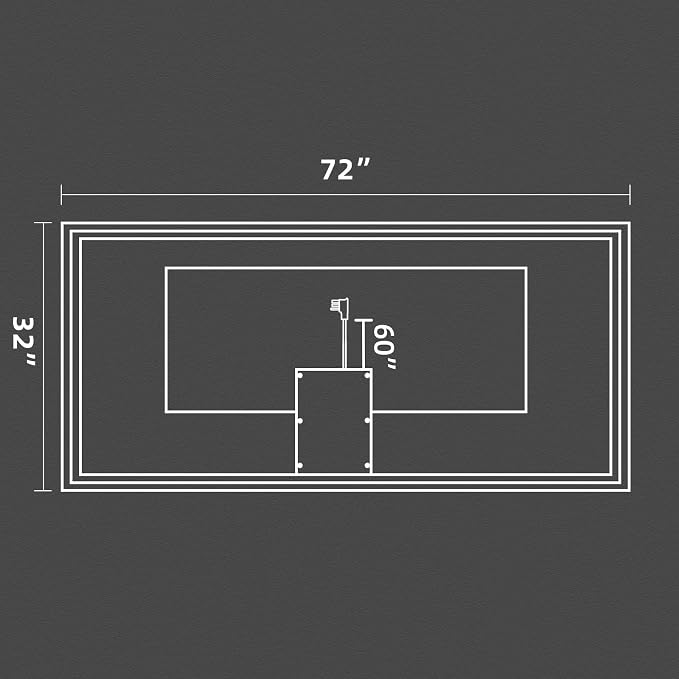 72x32 Inch LED Mirror for Bathroom | Front and Backlit, 3 Colors, Dimmable, Memory, Anti Fog, Shatterproof, Horizontal/Vertical, Lighted Mirrors for Bathroom Wall