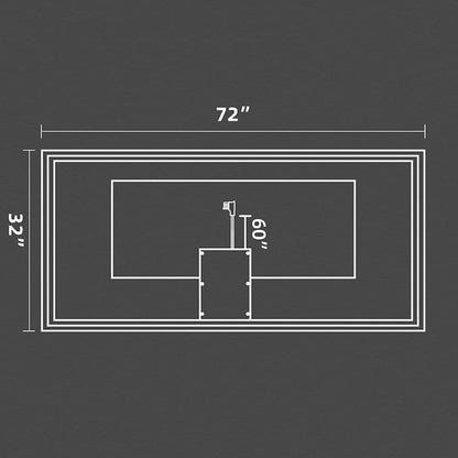 72x32 Inch LED Mirror for Bathroom | Front and Backlit, 3 Colors, Dimmable, Memory, Anti Fog, Shatterproof, Horizontal/Vertical, Lighted Mirrors for Bathroom Wall