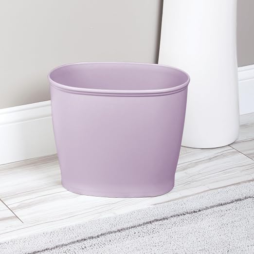 iDesign Slim Plastic Bathroom Trash Can, Purple | Small Garbage Bin, For Bedroom, Office, Desk, Dorm