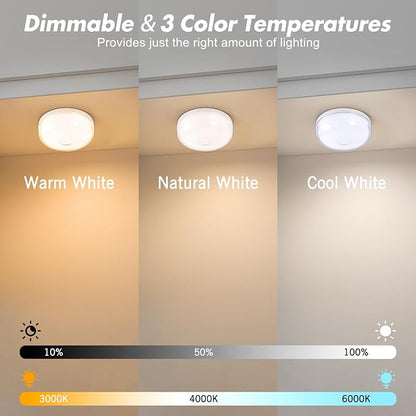 2-Pack Waterproof Shower Light No Wiring, Rechargeable Shower Lamp, White | 15 RGBW Color Mood Lighting with Remote Dimmable&Timer, LED Wireless Magnetic Ceiling/Wall Light for Bathroom Bathtub Closet
